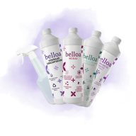   Belloa Vízkőoldó + WC-olaj + Padló- és általános tisztítószer + Mosószer és öblítő koncentrátum + ajándék szórófejes flakon